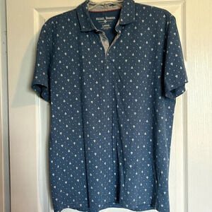 Michael Brandon men’s blue anchor short sleeve polo shirt size large